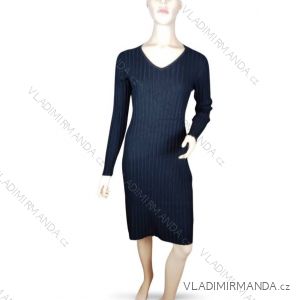 Šaty dlhé úpletové dlhý rukáv dámske (S/M ONE SIZE) TALIANSKA MÓDA IMWGB232883