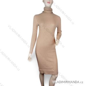 Šaty úpletové s rolákom dlhý rukáv dámska (S/M ONE SIZE) TALIANSKA MÓDA IMM23M5111/DUR