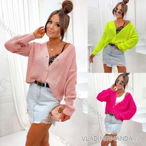 Sveter tenký na gombíky dlhý rukáv dámsky (S/M ONE SIZE) TALIANSKA MÓDA IMWAK24CL2300229