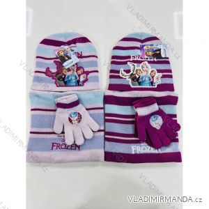 Súprava čiapky, nákrčník a rukavice zimné prstové frozen detská dievčenské (ONE SIZE) SETINO FRO23-2255