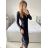 Šaty elegantné flitrové dlhý rukáv dámske (S/M ONE SIZE) TALIANSKA MóDA IMM23M30557/DU S/M červená