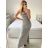 Šaty spoločenské dlhé trblietavé na ramienka dámske (S/M ONE SIZE) TALIANSKA MODA IMM23M51395/DU -   tyrkysová -   S / M
