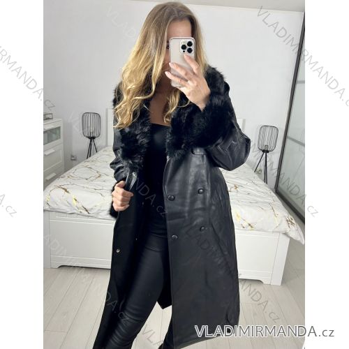 Kabát dlhý kožúšok dámsky (S/M ONE SIZE) TALIANSKA MÓDA IMM23M8135