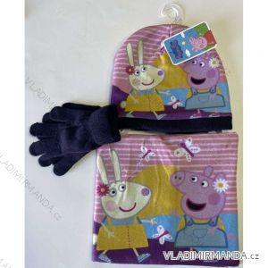 Súprava čiapky, nákrčník a rukavice zimné prstové pig peppa detská dievčenské (ONE SIZE) SETINO HW4040