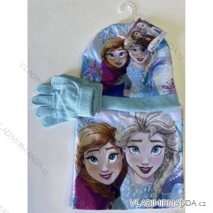Súprava čiapky, nákrčník a rukavice zimné prstové frozen detská dievčenské (ONE SIZE) SETINO HW4008