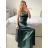 Šaty dlhé elegantné na ramienka dámske (S/M ONE SIZE) TALIANSKA MODA IM323013/DU   béžová   S/M