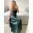 Šaty dlhé elegantné na ramienka dámske (S/M ONE SIZE) TALIANSKA MODA IM323013/DU   béžová   S/M