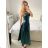 Šaty dlhé elegantné na ramienka dámske (S/M ONE SIZE) TALIANSKA MODA IM323013/DU   béžová   S/M