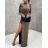 Šaty dlouhé elegantný se stojáčkem  dlhý rukáv dámske (S/M ONE SIZE) TALIANSKA MÓDA IMWCH234476/DR - Farba   červená - veľkosť   S/M