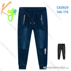 Rifle jeans slabé dlhé dorastenecké chlapčenské (146-176) KUGO CK0929