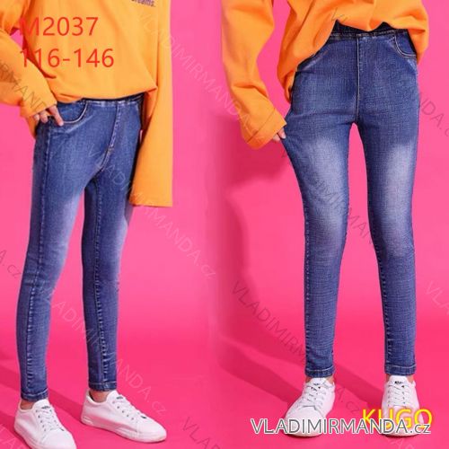 Džegíny legíny riflové dlhé detské dorast dievčenské (116-146) KUGO M2037