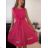 Šaty elegantné letné bez rukávov dámske (S/M/L ONE SIZE) TALIANSKA MÓDA IMHMS23NELA/DU - Farba   oranžová - veľkosť   M / L