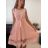 Šaty elegantné letné bez rukávov dámske (S/M/L ONE SIZE) TALIANSKA MÓDA IMHMS23NELA/DU - Farba   oranžová - veľkosť   M / L