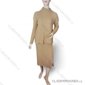Súprava pletená sukňa a sveter dlhý rukáv dámska (S/M ONE SIZE) TALIANSKA MÓDA IMPGM232222