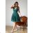 Šaty spoločenské trblietavé bez rukávov dámske (34-40) POLSKÁ MÓDA PMLBC24270-20 zelená 40