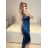 Šaty dlouhé společenské na ramínka dámské (S/M ONE SIZE) ITALSKá MODA IM3236537/DU S/M čierna