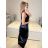 Šaty dlouhé společenské na ramínka dámské (S/M ONE SIZE) ITALSKá MODA IM3236537/DU S/M čierna