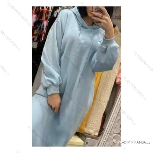 Šaty mikinové dlhé rukáv dámska (S/M ONE SIZE) TALIANSKA MÓDA IMPLI245415