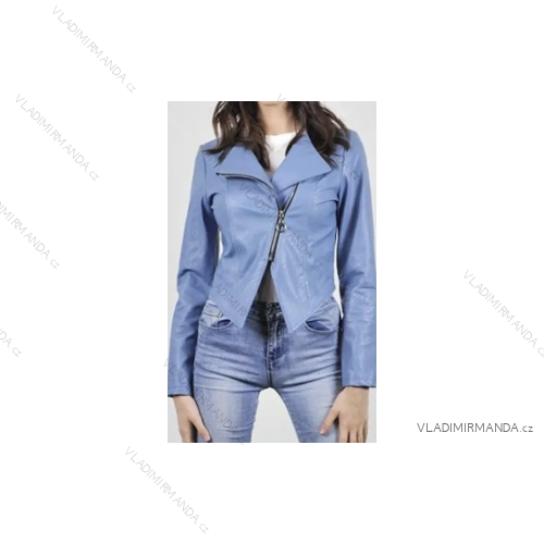 Bunda koženková dlhý rukáv dámska (S/M/L ONE SIZE) TALIANSKA MÓDA IMPLI2455207