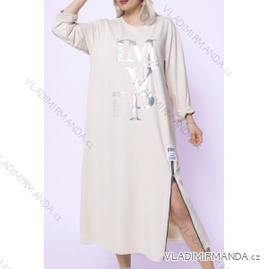 Šaty mikinové dlhé rukáv dámska (S/M ONE SIZE) TALIANSKA MÓDA IMPLI2437841