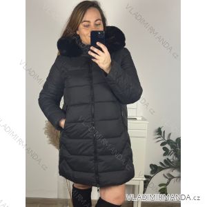 Bunda zimná s kapucňou dámska nadrozmer (3XL-7XL) POĽSKÁ MODA BLI2381296/DU