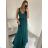 Šaty dlhé elegantné spoločenské na ramínka dámske (M/L ONE SIZE) TALIANSKA MóDA IM42380566 tmavo staroružová M / L