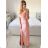 Šaty elegantné spoločenské dlhé na ramienka dámske LOVE (S/M ONE SIZE) TALIANSKA MÓDA IM324LOVE/DU -   svetlozelená -   S/M/L