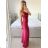 Šaty elegantné spoločenské dlhé na ramienka dámske (S/M ONE SIZE) TALIANSKA MÓDA IM324LOVE