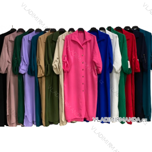 Šaty košeľové dlhý rukáv dámske nadrozmer (6XL/7XL ONE SIZE) TALIANSKA MÓDA IMC24007