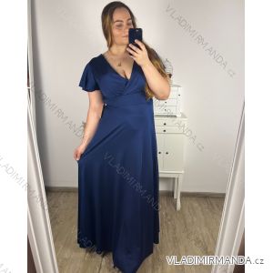 Šaty dlhé spoločenské krátky rukáv dámske nadrozměr (XL/2XL BIG SIZE) TALIANSKA MÓDA IMPSH245441A/DUR