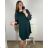 Šaty elegantní dlouhý  rukáv dámske nadrozmer (3XL/4XL ONE SIZE) TALIANSKA MóDA IM424BELLA