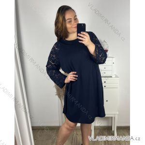 Šaty elegantní dlouhý  rukáv dámske nadrozmer (3XL/4XL ONE SIZE) TALIANSKA MóDA IM424BELLA