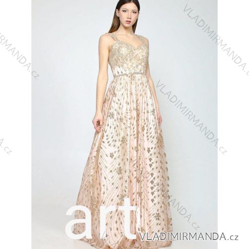 Šaty dlhé spoločenské na ramienka dámske (SL) TALIANSKA MÓDA IMHMS24179