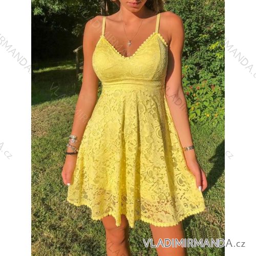Šaty krátke krajkové na ramienka dámske (S/M ONE SIZE) TALIANSKA MóDA IMHMS24207