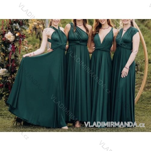 Šaty dlhé spoločenské pre družičky variabilné zaväzovanie dámske (S/M ONE SIZE) TALIANSKA MÓDA IMHMS24INFINITY