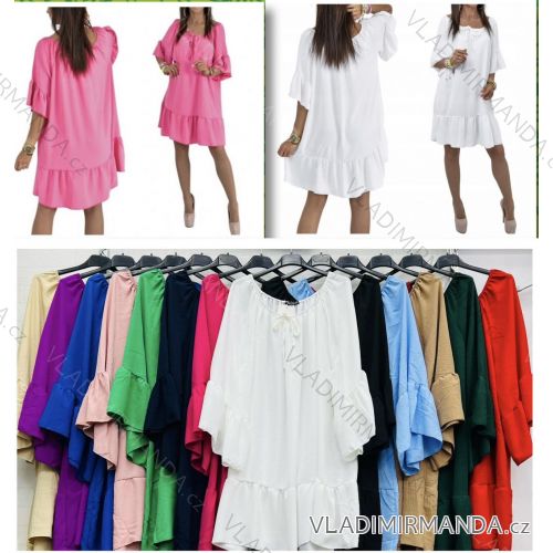 Šaty dlhý rukáv dámske nadrozmer (XL/2XL/3XL ONE SIZE) TALIANSKA MÓDA IMBM24006