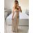 Šaty dlhé elegantné spoločenské na ramienka dámske (S/M/L ONE SIZE) TALIANSKA MÓDA IMPBB23B23376