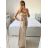 Šaty dlhé elegantné spoločenské na ramienka dámske (S/M/L ONE SIZE) TALIANSKA MÓDA IMPBB23B23376