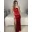 Šaty spoločenské elegantné dámske (S/M ONE SIZE) TALIANSKA MODA IMS235391/DU - zlatá - S/M