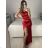 Šaty spoločenské elegantné dámske (S/M ONE SIZE) TALIANSKA MODA IMS235391/DU - zlatá - S/M