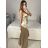 Šaty spoločenské elegantné dámske (S/M ONE SIZE) TALIANSKA MODA IMS235391/DU - zlatá - S/M