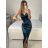Šaty dlouhé společenské na ramínka dámské (S/M ONE SIZE) ITALSKá MODA IM3236537/DU S/M čierna