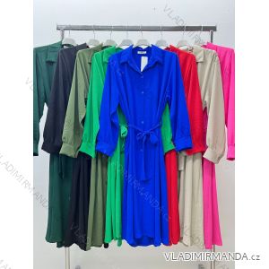 Šaty košeľové dlhý rukáv dámske nadrozmer (XL/2XL ONE SIZE) TALIANSKA MÓDA IM424077