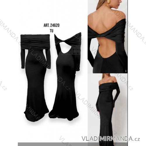 Šaty dlhé spoločenské carmen dlhý rukáv dámske (S/M ONE SIZE) TALIANSKA MÓDA IMPHD2424620