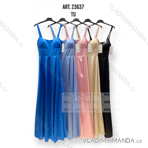 Šaty dlhé spoločenské na ramienka dámske (S/M ONE SIZE) TALIANSKA MÓDA IMPHD2423637