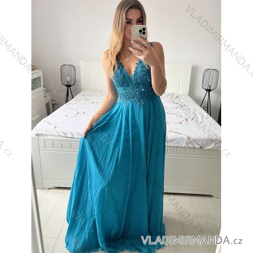 Šaty dlhé elegantné bez rukávov dámske (S/M ONE SIZE) TALIANSKA MóDA IMM22pl68805/DU