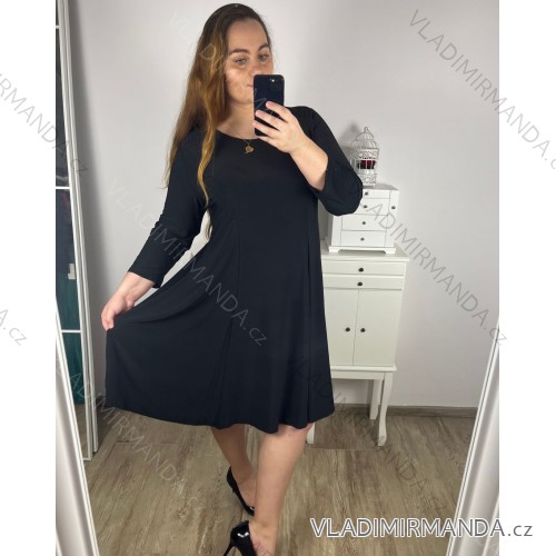 Šaty elegantní dlouhý rukáv dámske nadrozměr (XL-2XL-3XL-4XL-5XL)) TALIANSKA MÓDA IMFF242662 -   čierna
 -   4XL