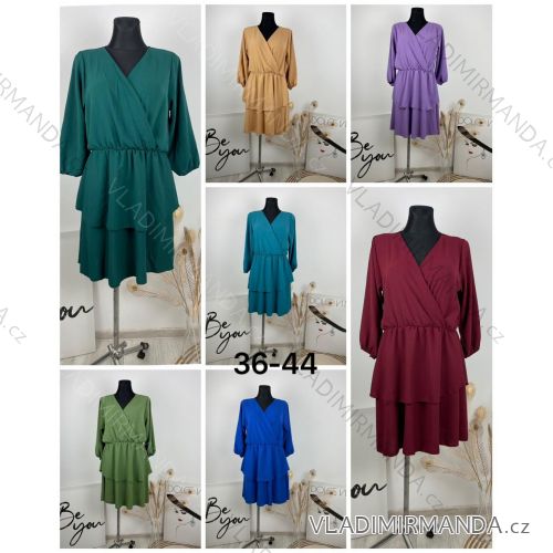 Šaty elegantný dlhý rukáv dámske nadrozmer (36-44) POLSKÁ MÓDA PMWH24021