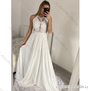Šaty elegantné svatební spoločenské dlhé na ramienka dámske (S/M ONE SIZE) TALIANSKA MóDA IMM2218806