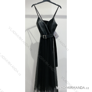 Šaty spoločenské na ramienka dámske (S/M ONE SIZE) TALIANSKA MÓDA IMPMD2430267